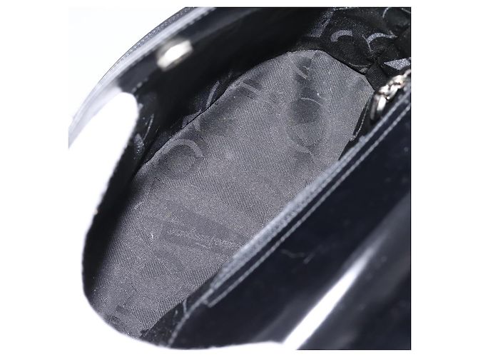 Borsa Salvatore Ferragamo Gancini vernice Black Silver Auth bs37143 Nero Argento - vista 11