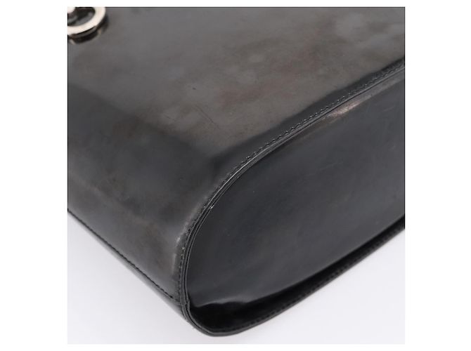 Borsa Salvatore Ferragamo Gancini vernice Black Silver Auth bs37143 Nero Argento - vista 15