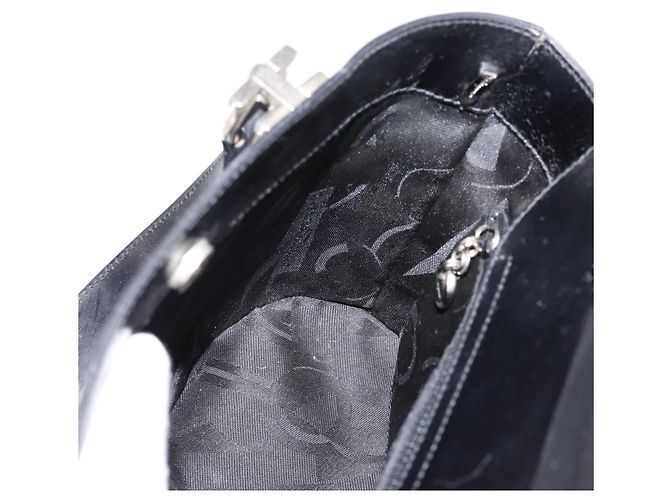Borsa Salvatore Ferragamo Gancini vernice Black Silver Auth bs37143 Nero Argento - vista 18
