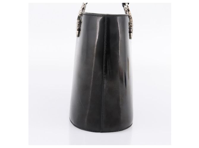 Borsa Salvatore Ferragamo Gancini vernice Black Silver Auth bs37143 Nero Argento - vista 3