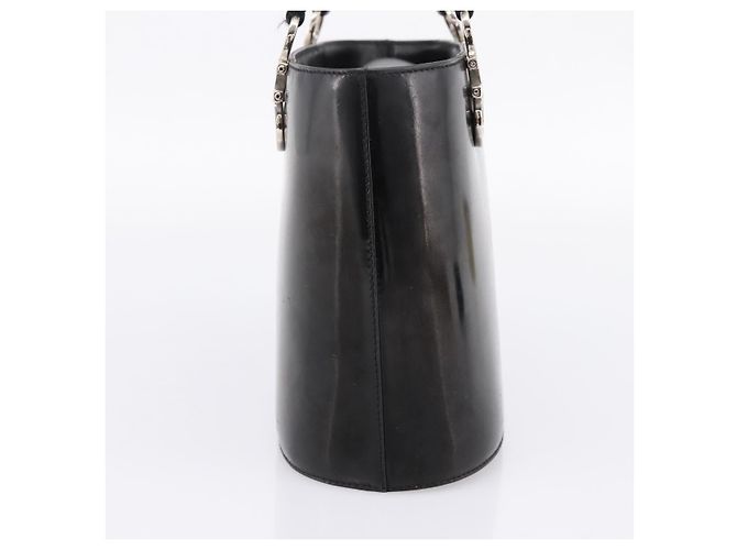 Borsa Salvatore Ferragamo Gancini vernice Black Silver Auth bs37143 Nero Argento - vista 4