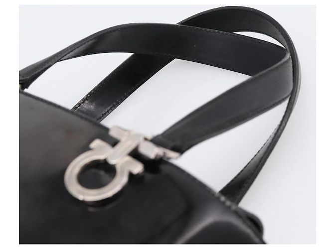 Borsa Salvatore Ferragamo Gancini vernice Black Silver Auth bs37143 Nero Argento - vista 8