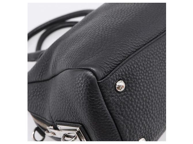 Sac à main PRADA en cuir noir argent Auth ep16195A Argenté - vue 15