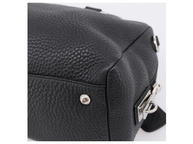 Sac à main PRADA en cuir noir argent Auth ep16195A Argenté - vue 16