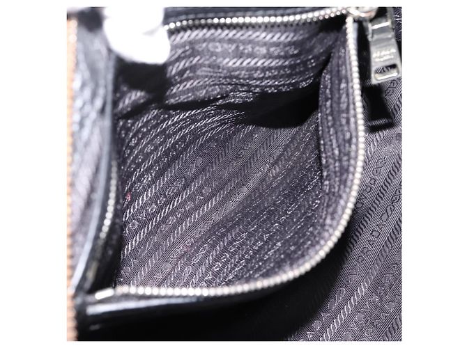 Sac à main PRADA en cuir noir argent Auth ep16195A Argenté - vue 25