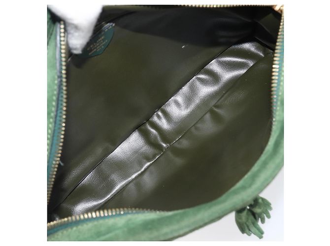 Céline CELINE Schultertasche Suede Green Gold Tone Auth gh2386 Grün - Ansicht 10