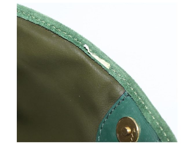 Céline CELINE Schultertasche Suede Green Gold Tone Auth gh2386 Grün - Ansicht 11