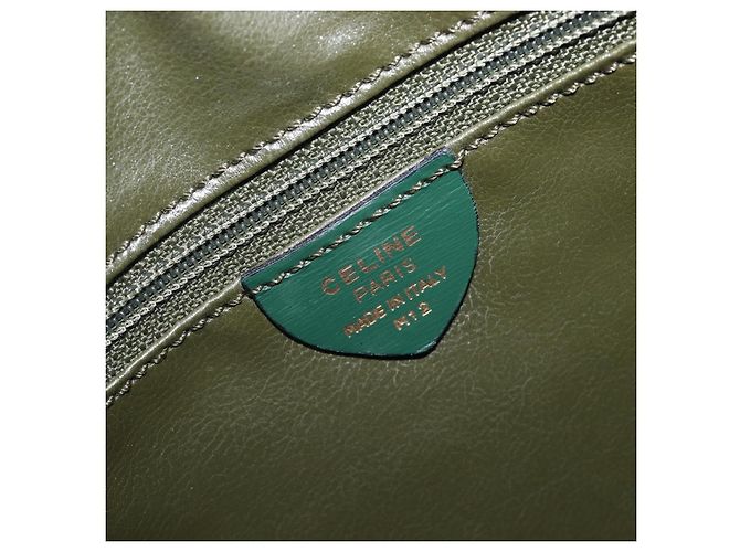 Céline CELINE Schultertasche Suede Green Gold Tone Auth gh2386 Grün - Ansicht 12
