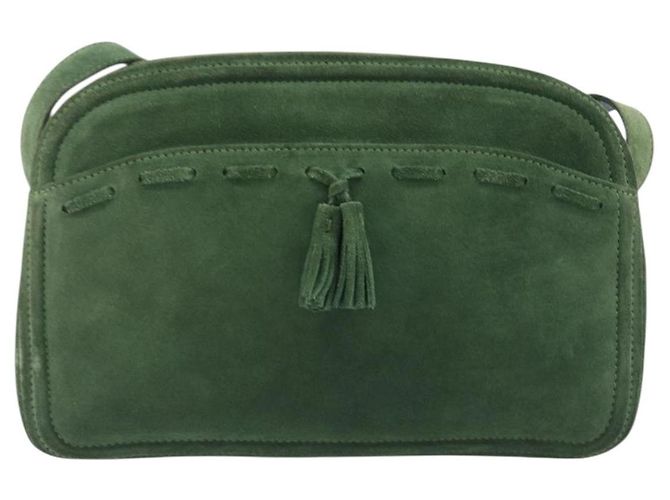 Céline CELINE Schultertasche Suede Green Gold Tone Auth gh2386 Grün - Ansicht 13