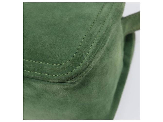 Céline CELINE Schultertasche Suede Green Gold Tone Auth gh2386 Grün - Ansicht 15