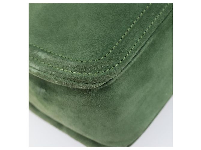 Céline CELINE Schultertasche Suede Green Gold Tone Auth gh2386 Grün - Ansicht 16