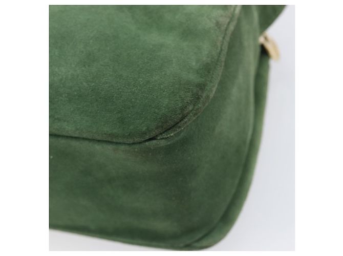Céline CELINE Schultertasche Suede Green Gold Tone Auth gh2386 Grün - Ansicht 17