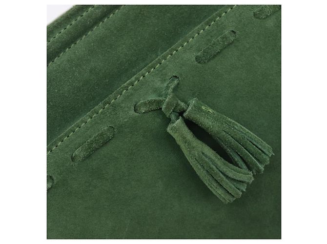 Céline CELINE Schultertasche Suede Green Gold Tone Auth gh2386 Grün - Ansicht 19