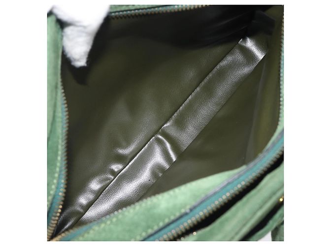 Céline CELINE Schultertasche Suede Green Gold Tone Auth gh2386 Grün - Ansicht 26