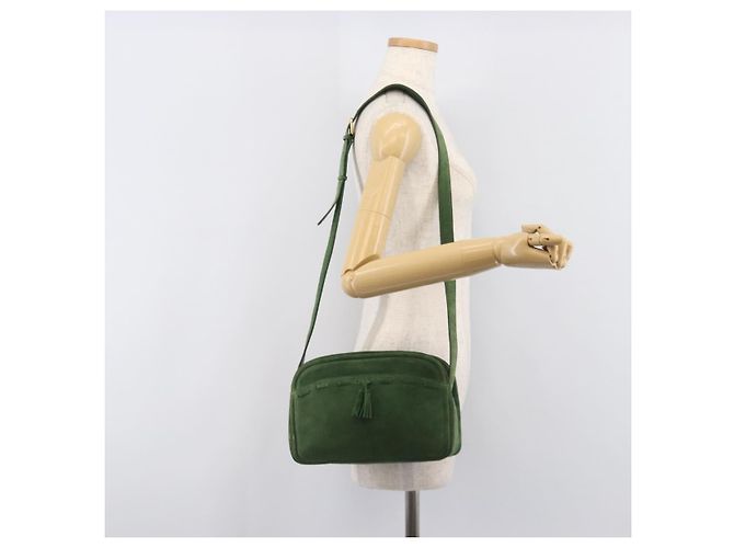 Céline CELINE Schultertasche Suede Green Gold Tone Auth gh2386 Grün - Ansicht 27