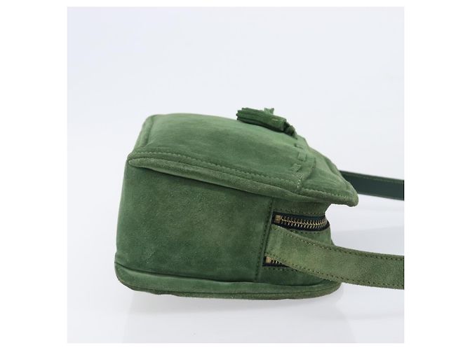 Céline CELINE Schultertasche Suede Green Gold Tone Auth gh2386 Grün - Ansicht 3