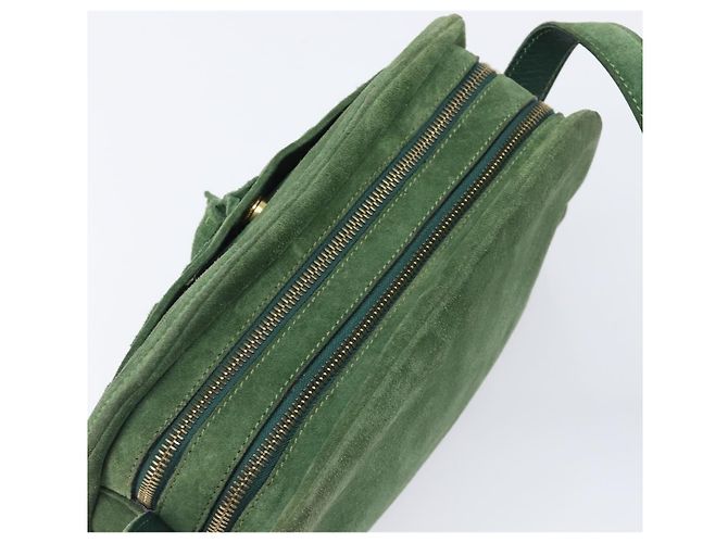 Céline CELINE Schultertasche Suede Green Gold Tone Auth gh2386 Grün - Ansicht 7