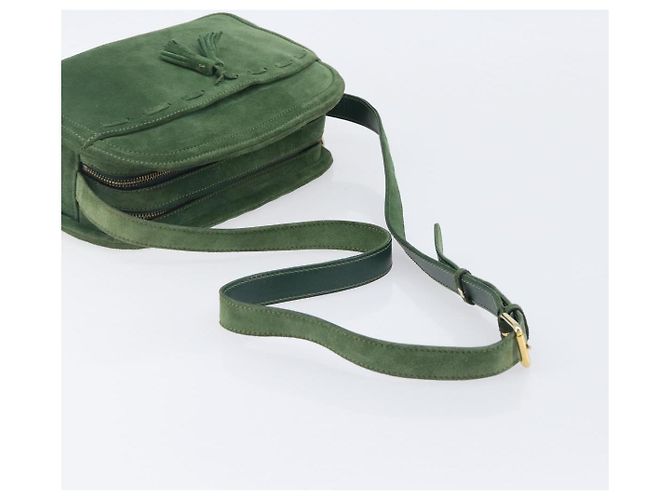 Céline CELINE Schultertasche Suede Green Gold Tone Auth gh2386 Grün - Ansicht 8