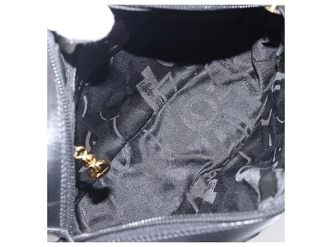 Borsa a tracolla Salvatore Ferragamo Vala in pelle nera e oro Auth bs37160 Nero - vista 11
