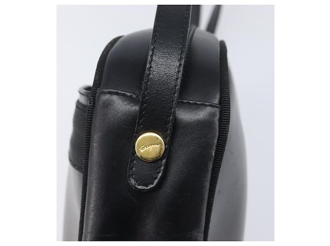 Borsa a tracolla Salvatore Ferragamo Vala in pelle nera e oro Auth bs37160 Nero - vista 20