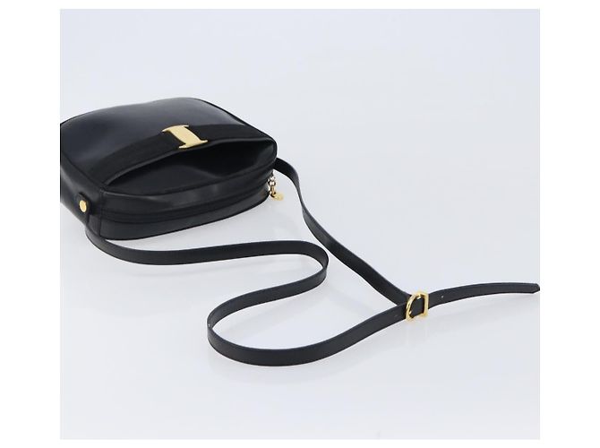 Borsa a tracolla Salvatore Ferragamo Vala in pelle nera e oro Auth bs37160 Nero - vista 7
