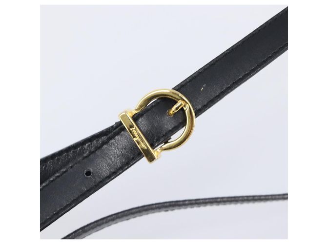 Borsa a tracolla Salvatore Ferragamo Vala in pelle nera e oro Auth bs37160 Nero - vista 9