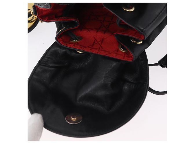 Zaino Christian Dior in pelle nera e oro Auth 204161A Nero D'oro - vista 18