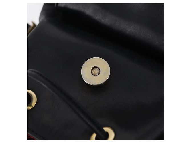 Zaino Christian Dior in pelle nera e oro Auth 204161A Nero D'oro - vista 20
