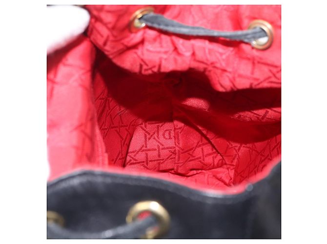 Zaino Christian Dior in pelle nera e oro Auth 204161A Nero D'oro - vista 22