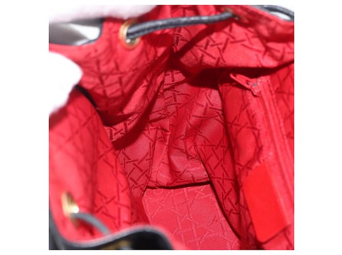 Zaino Christian Dior in pelle nera e oro Auth 204161A Nero D'oro - vista 23