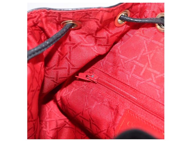 Zaino Christian Dior in pelle nera e oro Auth 204161A Nero D'oro - vista 24
