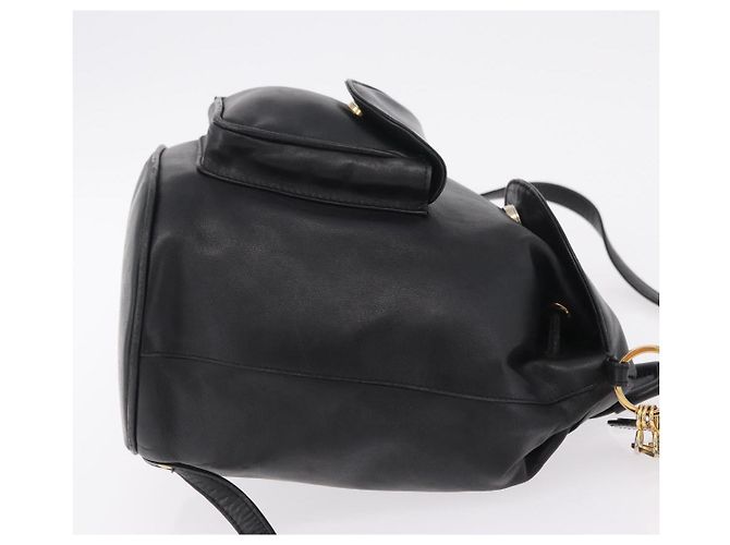 Zaino Christian Dior in pelle nera e oro Auth 204161A Nero D'oro - vista 4