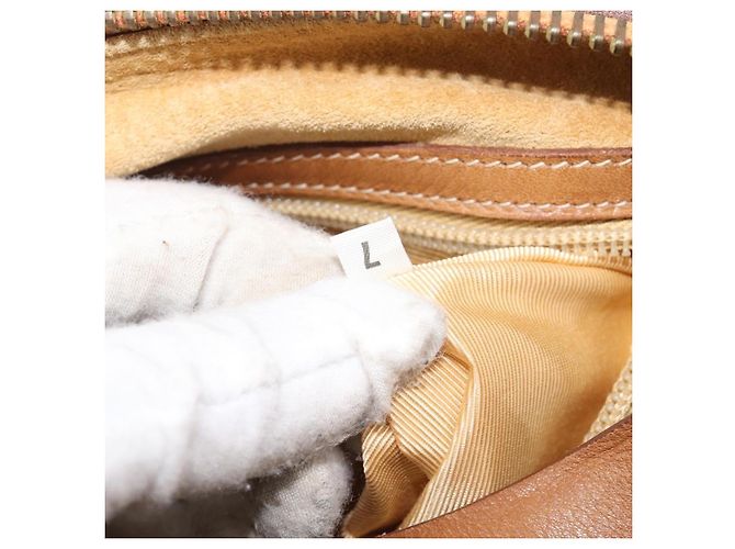 Sac à main PRADA en cuir marron ton or Auth bs37098 - vue 12