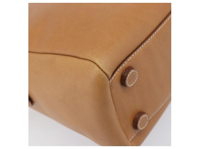 Sac à main PRADA en cuir marron ton or Auth bs37098 - vue 14