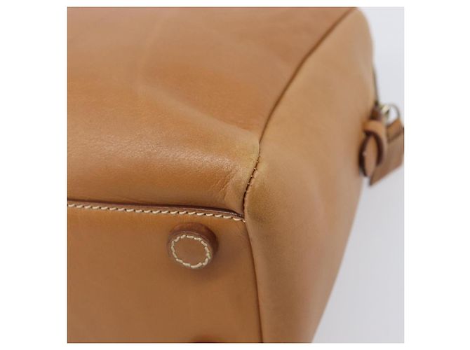 Sac à main PRADA en cuir marron ton or Auth bs37098 - vue 15