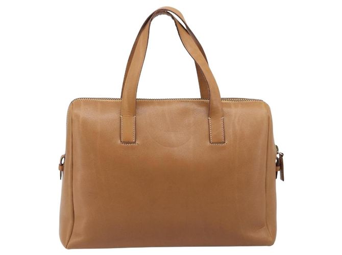 Sac à main PRADA en cuir marron ton or Auth bs37098 - vue 2