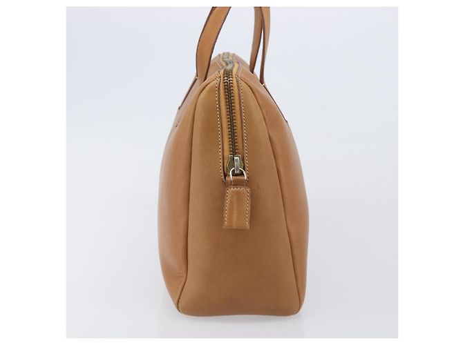 Sac à main PRADA en cuir marron ton or Auth bs37098 - vue 4