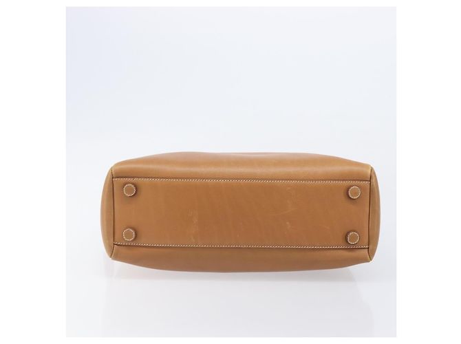 Sac à main PRADA en cuir marron ton or Auth bs37098 - vue 5