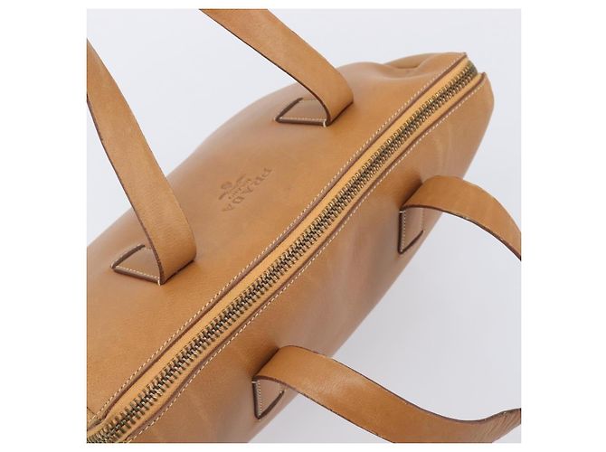Sac à main PRADA en cuir marron ton or Auth bs37098 - vue 6