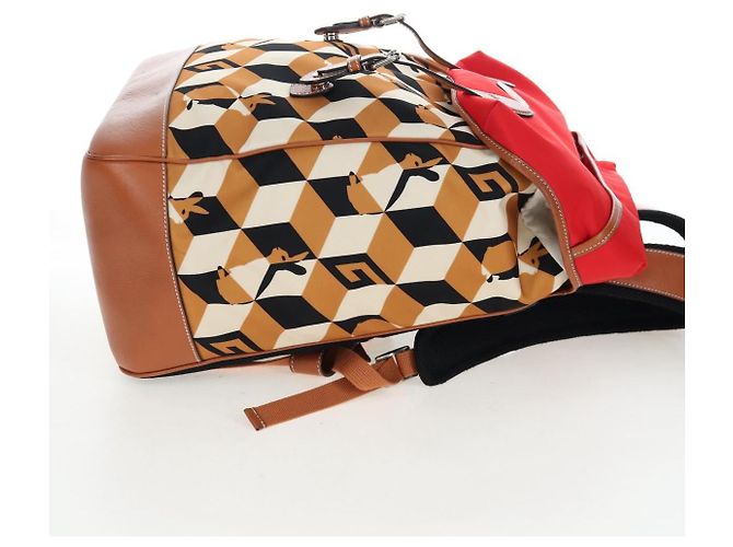 GUCCI Interlocking G Medium Rucksack Nylon Brown Silver 696013 Auth 205808A Braun Silber - Ansicht 4