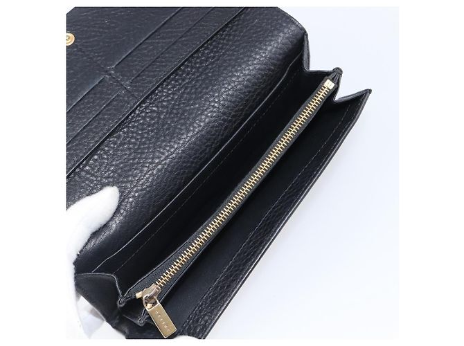 Céline Cartera larga CELINE de cuero dorado negro auténtica bs37228 - vista 10