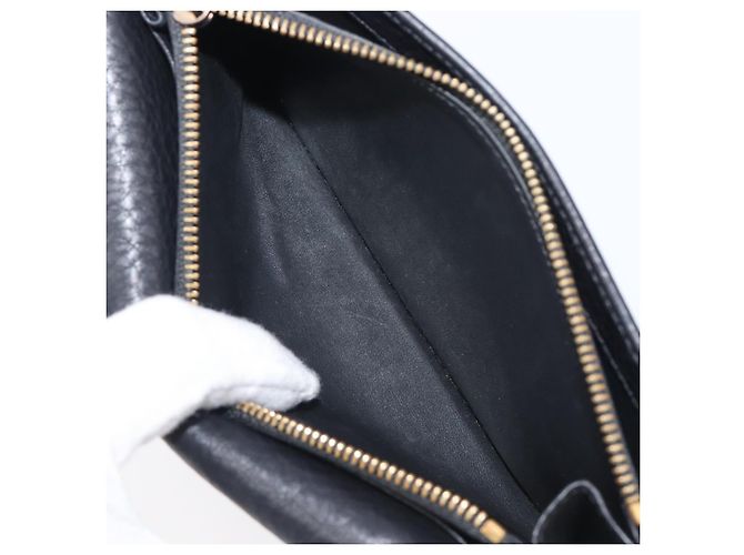 Céline Cartera larga CELINE de cuero dorado negro auténtica bs37228 - vista 11