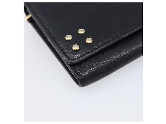 Céline Cartera larga CELINE de cuero dorado negro auténtica bs37228 - vista 14
