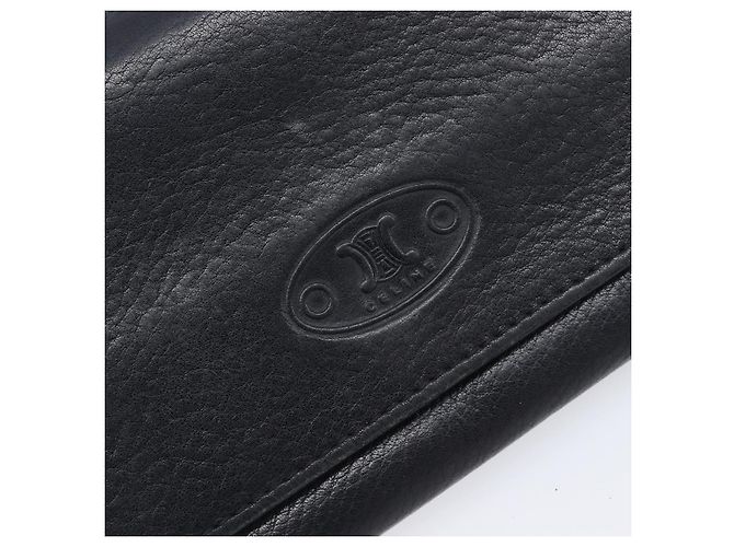 Céline Cartera larga CELINE de cuero dorado negro auténtica bs37228 - vista 17