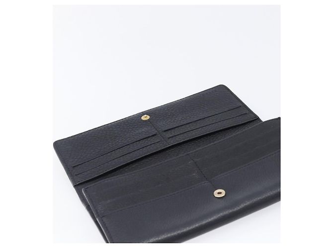 Céline Cartera larga CELINE de cuero dorado negro auténtica bs37228 - vista 18