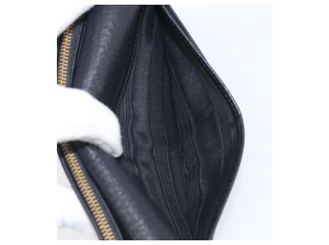 Céline Cartera larga CELINE de cuero dorado negro auténtica bs37228 - vista 19