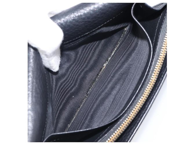 Céline Cartera larga CELINE de cuero dorado negro auténtica bs37228 - vista 20