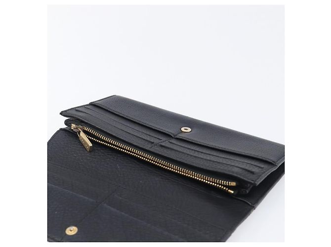 Céline Cartera larga CELINE de cuero dorado negro auténtica bs37228 - vista 25