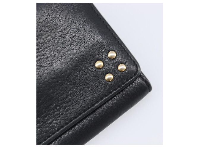 Céline Cartera larga CELINE de cuero dorado negro auténtica bs37228 - vista 8