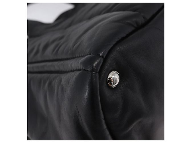 Bolso Tote PRADA Nappa Bomber de piel 2way Negro Plata Auth 204049M - vista 21